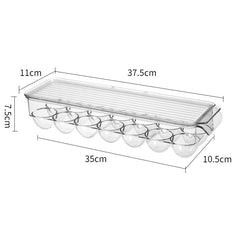 Kitchen Refrigerator Storage Box Compartment with Lid Egg Storage Box, 14 Grid