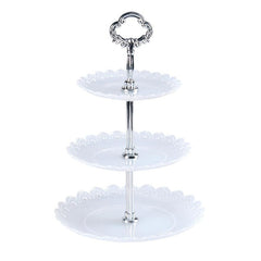 Party Birthday Three-layer Fruit Plate Cake Stand Dessert Storage Rack, Clear