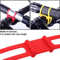 5 PCS Silicon Strap Mountain Road Bike Torch Phone Flashlight Elastic Bandage Bicycle Light Mount Holder