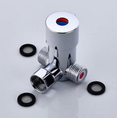 Brass Adjustable Temperature Three-way Valve Cold And Hot Water Mixing Switch Brass Induction Faucet, Three-way Valve