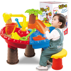 Outdoor Sandy Beach Table Toys Set for Kids, Beach Table(Tree and Round Table), Beach Table(Dolphin and Round Table), Beach Table(Tree and Square Table), Beach Table(Dolphin and Square Table)
