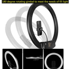 Dimmable Color Temperature LED Ring Fill Light Live Broadcast Set, 14 inch+Phone Clip With 2.1m Tripod Mount, CN Plug, 18 inch+ Phone Clip With 2.1m Tripod Mount, CN Plug, 18 inch+6 Phone Clips+Microphone Pole With 2.1m Tripod Mount, CN Plug