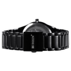 CURREN 8106 Fashion Business Calendar Waterproof Full Steel Quartz Watch, black case black face, white case black face, black case white face, white case white face