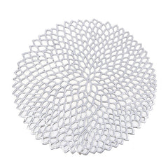 Table Bowl Mats Home Decor Placemat For Dining Table PVC Plastic Hollow Insulation Round Baroque Mediterranean Coaster Pads