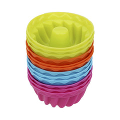 12 pcs Thread Shape Baking Jelly Mould Silicone Pudding Cupcake Muffin Donut Mold, Thread Shape