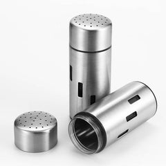 Stainless Steel Sauce Jars Chili Jars Barbecue Condiments Box Seasoning Jar Set, Small Hole, Large Hole, Mesh Hole