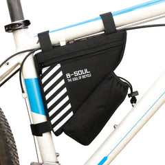 B-soul Bicycle Bags With Water Bottle Triangle Pouch Solid Cycling Front Tube Frame Bag Pocket, 20.5*18*5cm