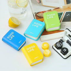 Eyekan Lovers Cartoon Cute Book Travel Glasses Contact Lenses Box for Eyes Care