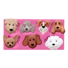 Dogs Shape Cartoon Silicone Fondant Cake Decorating Mold, Dogs Shape