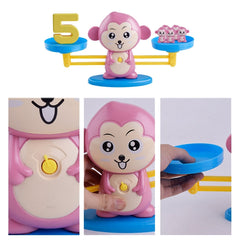 Monkey Balance Scale Toy Child Educational Math Toys, Monkey Pink