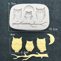 Owl Fondant Mold Cake Decoration Diy Dry Pais Chocolate Silicone Mold, Owl Shape
