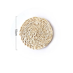 2 PCS Non-slip Natural Corn Woven Thickening Insulated Tea Mat Table Heat-resistant Casserole Mat, Round Coaster 10cm, Round Placemat 22cm, Round Placemat 35cm