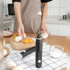 Kitchen Electric Hand-held Egg Beater Milk Coffee Mixer Stainless Steel Mini Handle Mixer, Handle Mixer
