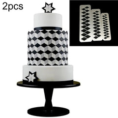 2 PCS Chocolate Cake Geometric Puzzle Embossed Strip Foundation Shape Graphic Biscuit Mold Stamping Tool, Four-sided Diamond, Jigsaw, Hexagon, Square, Regular Triangle, Oblique Triangle