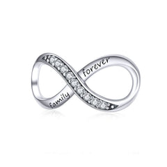 925 Sterling Silver Infinity Family Forever Beaded For Women DIY Bracelet Accseories, SCC1146