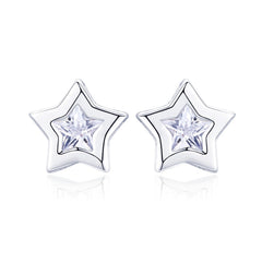 DIY Star Earrings S925 Sterling Silver Earrings, SCE437