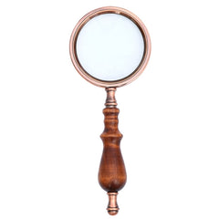 10X Metal Wooden Handle Retro Reading Magnifier Handheld Ebony Gift Magnifier