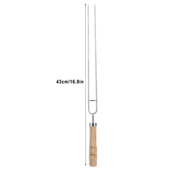 Stainless Steel Barbecue Skewers Barbecue Fork U-shaped Barbecue Fork, Spec: 6pcs + 2 Sweeps, 6 PCS, 4 PCS