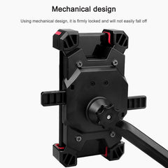 Electric Bicycle Mobile Phone Holder Can Be Rotated 360-degree Mobile Phone Holder Four-way Adjustment Bracket for Motorcycle, Handlebars, Rearview Mirrors
