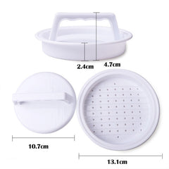 Round Shape Hamburger Press Food-Grade Plastic Hamburger Meat Beef Grill Burger Press Patty Maker Mold Mould Kitchen Tool, 2PCS White