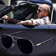Men Oversized Aviation Metal Frame Spring Temple Polarized Sunglasses Male Pilot Male Driving Sun Glasses, Black Frame, Gun Grey Frame, Coffee Frame, Silver Frame