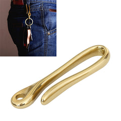 Retro Solid Brass Key Chain Key Ring Belt U Hook Wallet Chain Fish Hook, 6cm with Copper Rin, 6cm without Copper Rin
