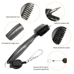 Golf Club Brush Ball Slot Cleaning Brush Cleaning Set, ZY-0021 Brush Blue, ZY-0021 Brush Black