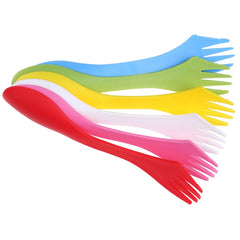 2 Set 3 In 1 Outdoor Camp Tableware Heat Resistant Spoon Fork Knife Camping Hiking Utensils (6pcs=1set), 2 Set