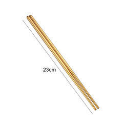 1 Pair Stainless Steel Tableware Colorful Reusable Metal Chopsticks Dishware, Length:23cm