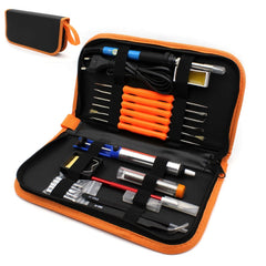 60W Adjustable Temperature Electric Soldering Iron Kit + 5 PCS Tips Portable Welding Repair Tool Tweezers Hobby knife, EU Plug, US Plug