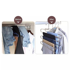 5 Layers S Shape Multi-Functional Clothes Hangers Pants Storage Hangers, S Shape Hangers