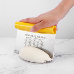 Stainless Steel Dough Cutter Scraper With Scale Cutter Baking Tools, 2 PCS Noodle Cutter (Yellow)