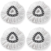 4 PCS Rotating Triangle Cotton Yarn Mop Head Mop Replacement Cloth For O-Cedar/Vileda, Mop