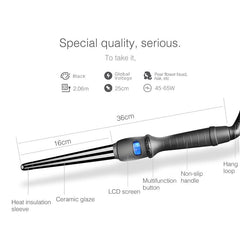 LCD Conical Curling Iron Single Tube Ceramic Glaze Pear Flower Cone, 19mm EU, 25mm EU, 25mm US, 19mm US, 32mm EU