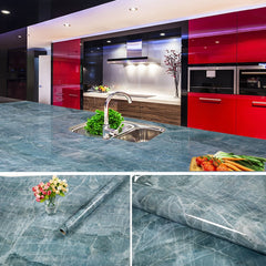 215421210W Marble Pattern Bright Paint Furniture Renovation Self-Adhesive Wall Paper Cabinet Waterproof Film