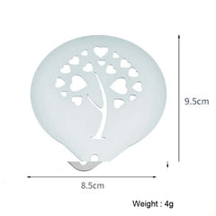 6 PCS Stainless Steel Garland Mold Fancy Coffee Printing Model Coffee Milk Foam Spray Pattern Template Random Style Delivery, 6 PCS