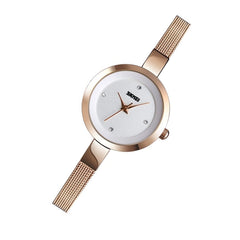 SKMEI 1390 Ladies Business Casual Watch Steel Band Lightweight Quartz Watch, Rose Gold, Golden, Silver