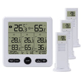 Three Dragged Multi-Function Wireless Thermometer And Hygrometer Indoor And Outdoor High-Precision Thermometer With Color Alarm, Wireless Thermometer