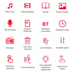 Portable Bluetooth Touch Screen MP3 Player Recorder E-Book, 4GB, 8GB, 16GB, 32GB