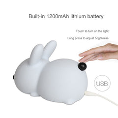 Silicone Rabbit LED Night Light USB Charging Dual-Tone Light Pat Light