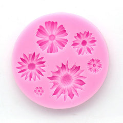 2 PCS 3D Flower Silicone Molds Fondant Craft Cake Candy Chocolate Ice Pastry Baking Tool, 3D Flower Shape