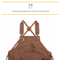 Canvas Apron Barber Roasting Cafe Gardening Woodworking Men And Women Work Clothes, Adult Models, For Children 47cm, For Children 57cm
