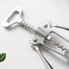 Kitchen Multifunctional Manual Wine Zinc Alloy Bottle Opener, Zinc Alloy Silver