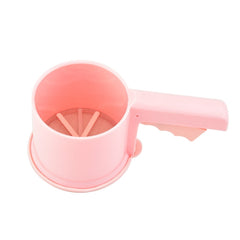 Convenient Hand-Held Semi-Automatic Four Sieve Baking Tool, Blue, Orange, White, Pink