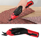 YOURTOOLS Y4005 12W Tungsten Steel Electric Scissors Clothing Leather Carpet Trimming Scissors, 1500mAh (Red), 2500mAh (Gray), US Plug (Gray), EU Plug (Gray)