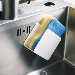 Kitchen Sink Sponge Rack Wall-mounted Scouring Pad Drain Rack, Sink Sponge Rack(White)