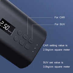 YANTU A31 Car Smart Digital Display Air Pump Electric Portable Tire Pump, Specification:, A31 Wireless Version Black