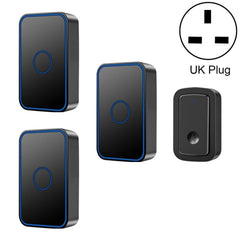 CACAZI A19 One Button Three Receivers Wireless Music Doorbell without Battery, 1 For 3 US, 1 For 3 EU, 1 For 3 UK