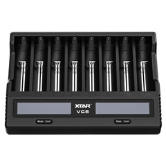 XTAR 8-Slot Battery Charger LCD Display Charger QC3.0 Type C Fast Charger for 21700 / 18650 Battery, VC8