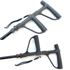 Multifunctional Folding Double-Handle Elderly Crutches Aluminum Alloy Elderly Power-Assisted Walking Sticks Four-Legged Walking Sticks With Lights, 86-98cm